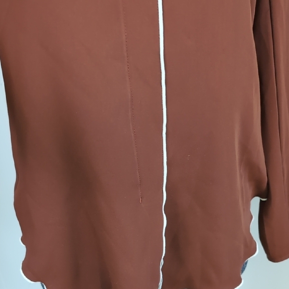 Aritzia Babaton Rena terracotta  popover blouse In xxs - Picture 9 of 9